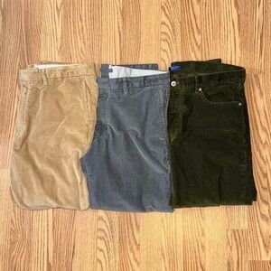 Proper Cloth Men's Lot Of 3 Corduroy Pants *fits Like 38x32*